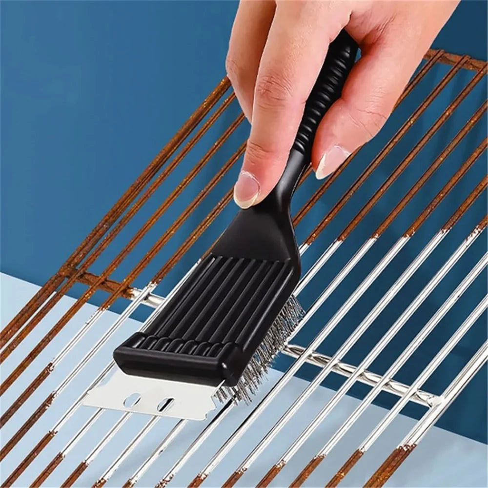 BBQ Grill Brass Wire Brush Stainless Steel Cleaning Brush with Comfortable Handle for Grill Cooking Grates - 5