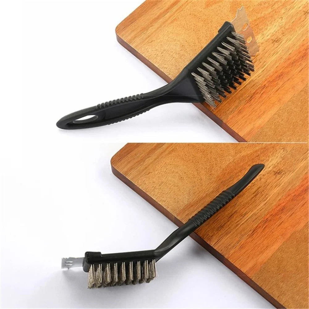 BBQ Grill Brass Wire Brush Stainless Steel Cleaning Brush with Comfortable Handle for Grill Cooking Grates - 6