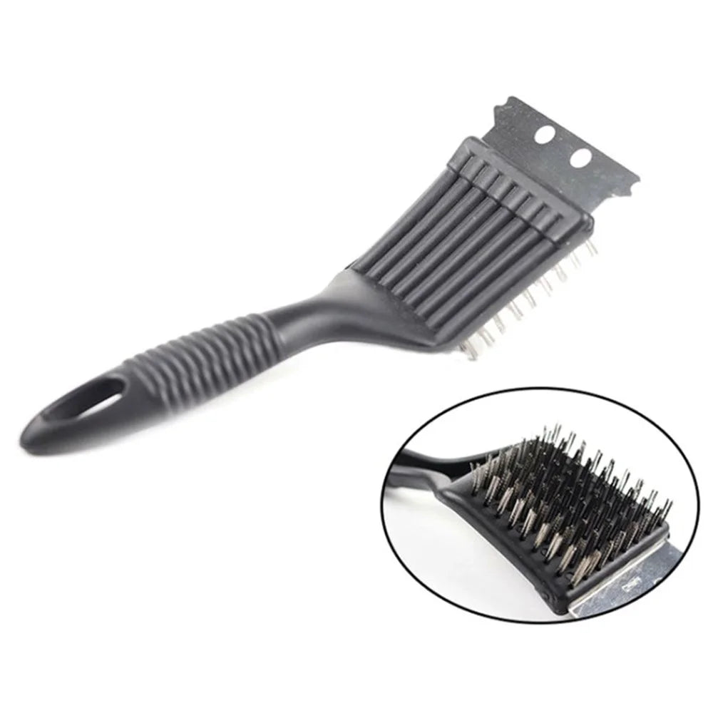 BBQ Grill Brass Wire Brush Stainless Steel Cleaning Brush with Comfortable Handle for Grill Cooking Grates - 7