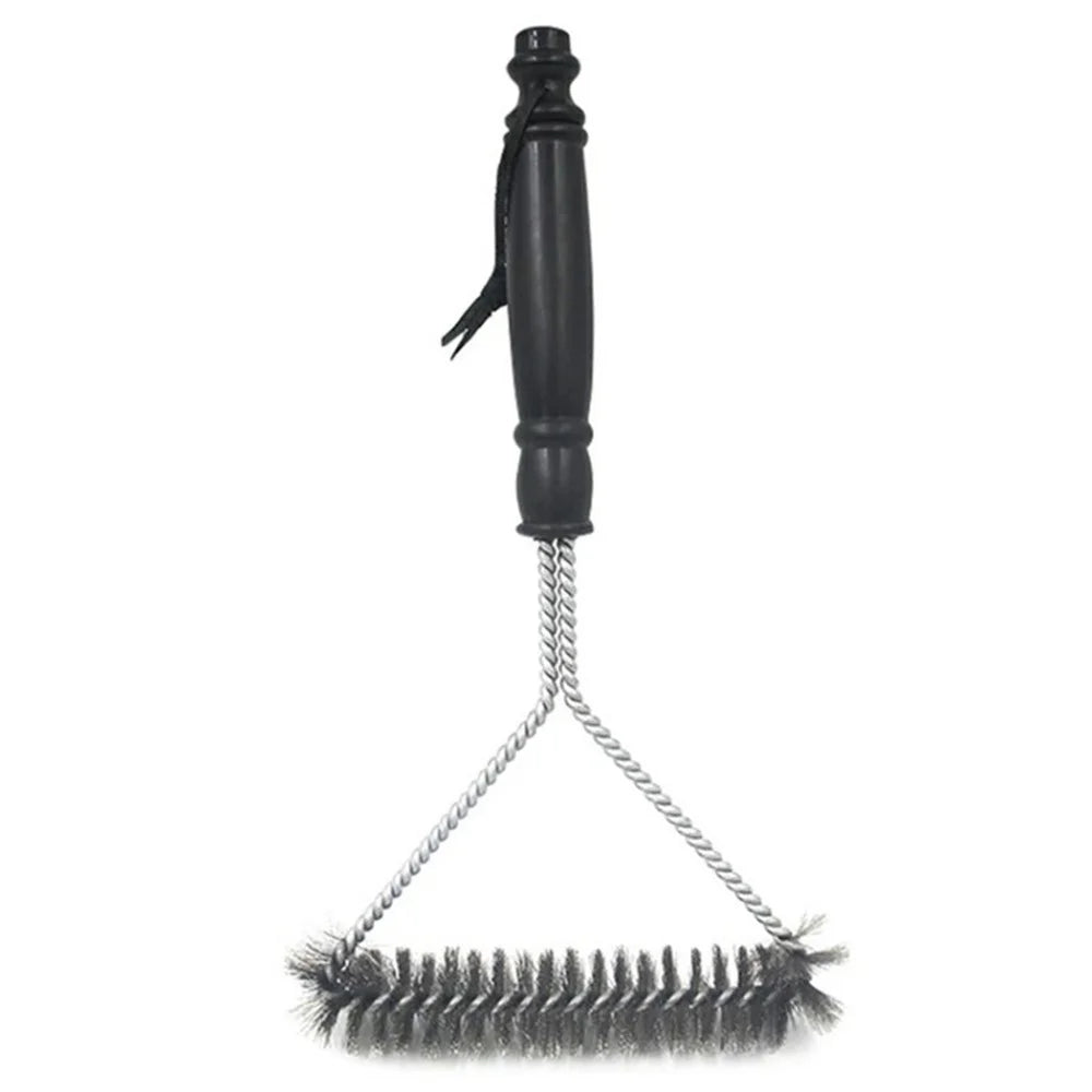 BBQ Grill Cleaning Brush 12-Inch Y-Shaped Curl Bristle Brush Grill Cleaning Tool - 1