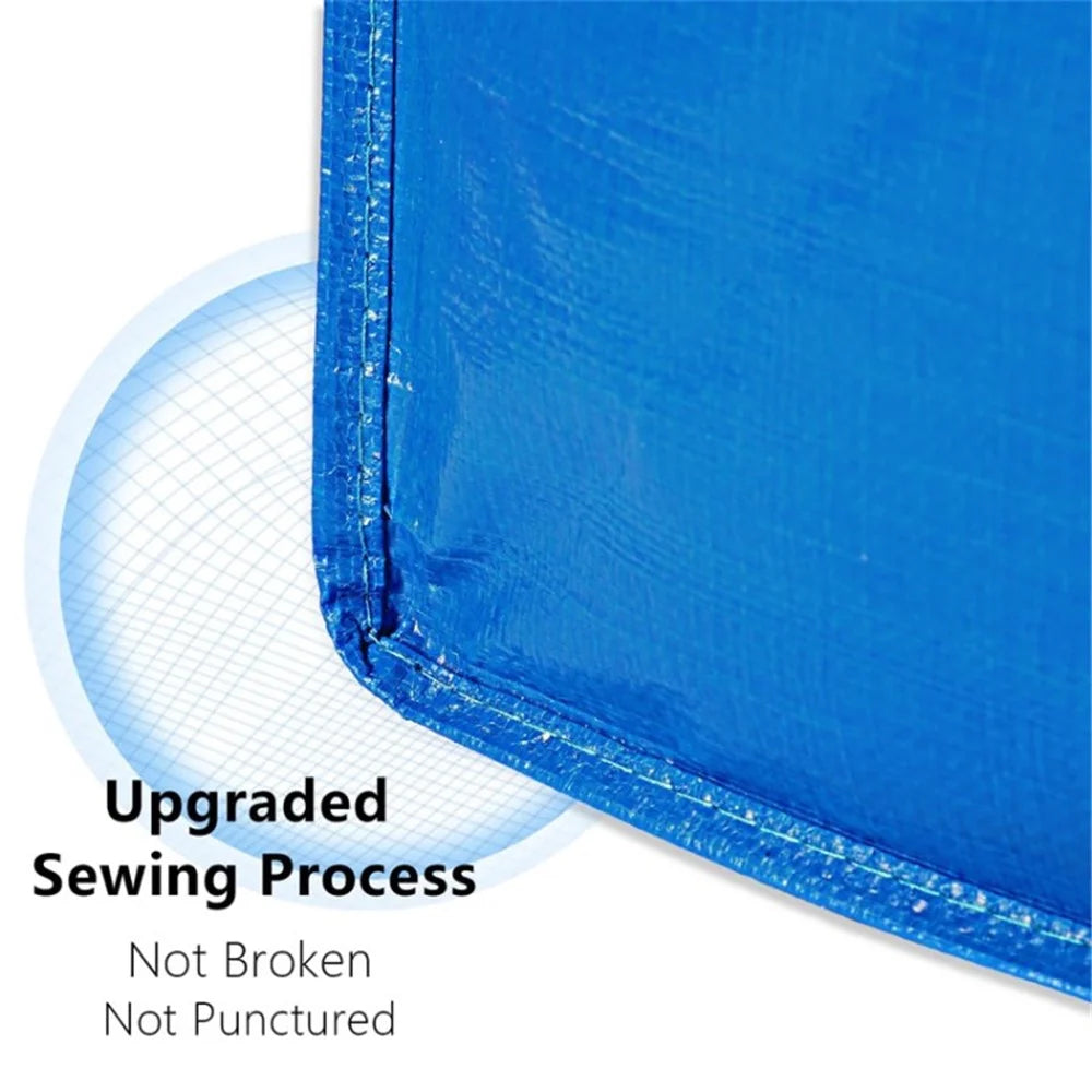 PP Moving Tote Bag Thickened Waterproof Luggage Packing Storage Moving Bag  - Blue - 6