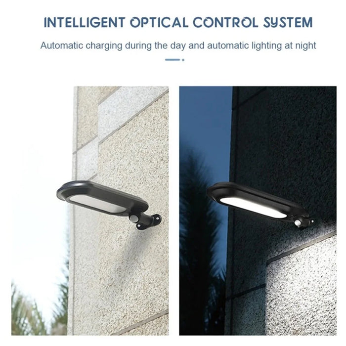 Solar LED Street Light Human Body Sensor LED Waterproof Outdoor Garden Wall Lamp - Black / White Light - 5