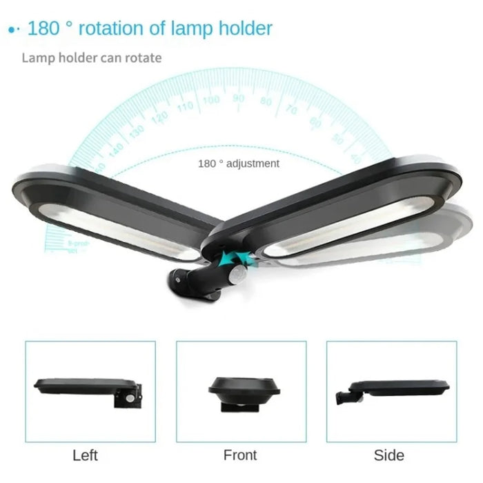 Solar LED Street Light Human Body Sensor LED Waterproof Outdoor Garden Wall Lamp - Black / White Light - 6