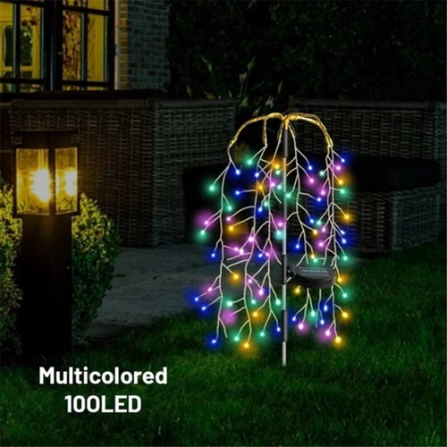 100LED Ground Insert Solar Fireworks Light Courtyard Garden Lawn Decoration Simulation Fireworks Light - Colorful Light - 1