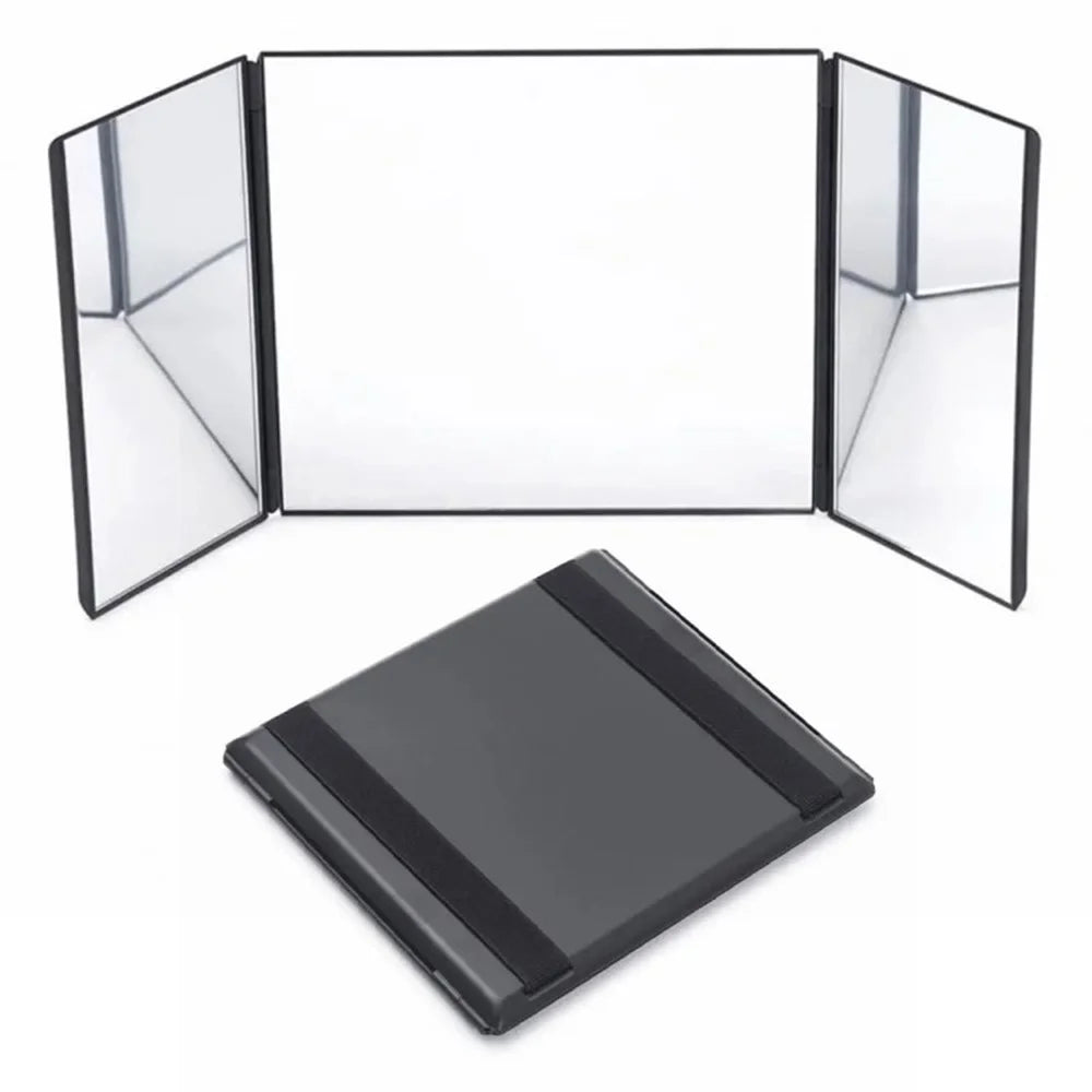 Car Sun Visor Wide View Collapsible Tri-Fold Makeup Mirror Auto Sunshade Cosmetic Mirror - 1