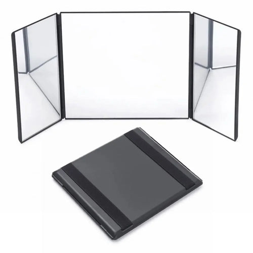 Car Sun Visor Wide View Collapsible Tri-Fold Makeup Mirror Auto Sunshade Cosmetic Mirror - 1