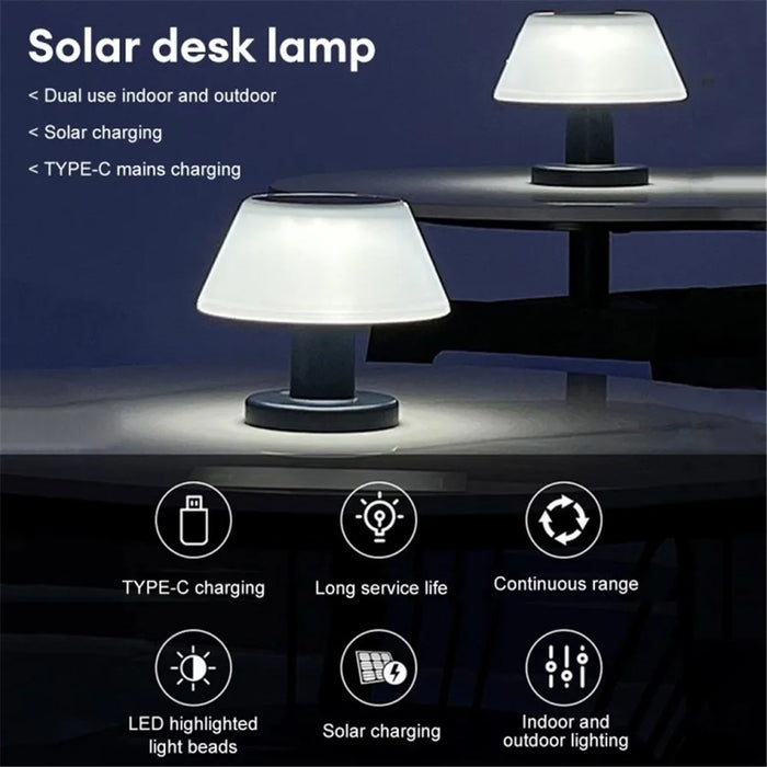 IP54 Waterproof Outdoor Solar Table Lamp 4 Gears Adjustable Indoor Desk Light - 7