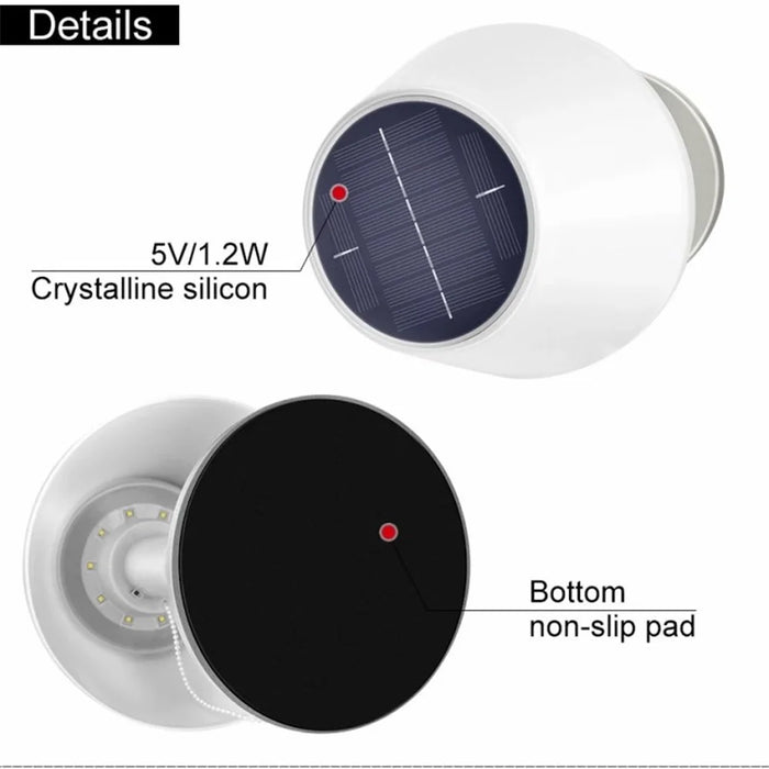 10 LED Solar Table Lamp IPX4 Waterproof Stainless Steel Outdoor Reading Light - 6