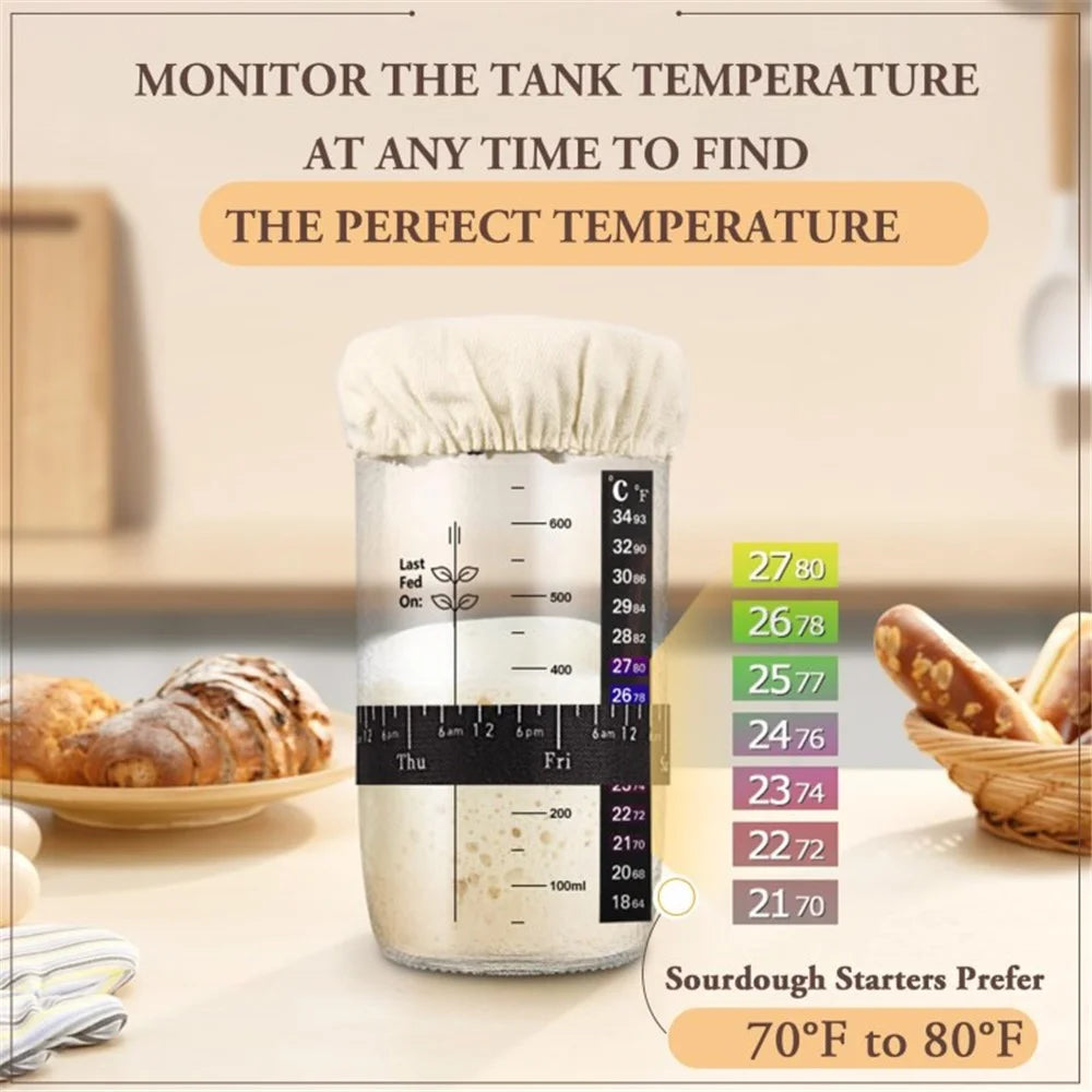 24oz / 730ml Clear Glass Sourdough Fermentation Jar Sourdough Starter Container Baking Supplies (BPA Free, No FDA) - 730ml / Style B - 5