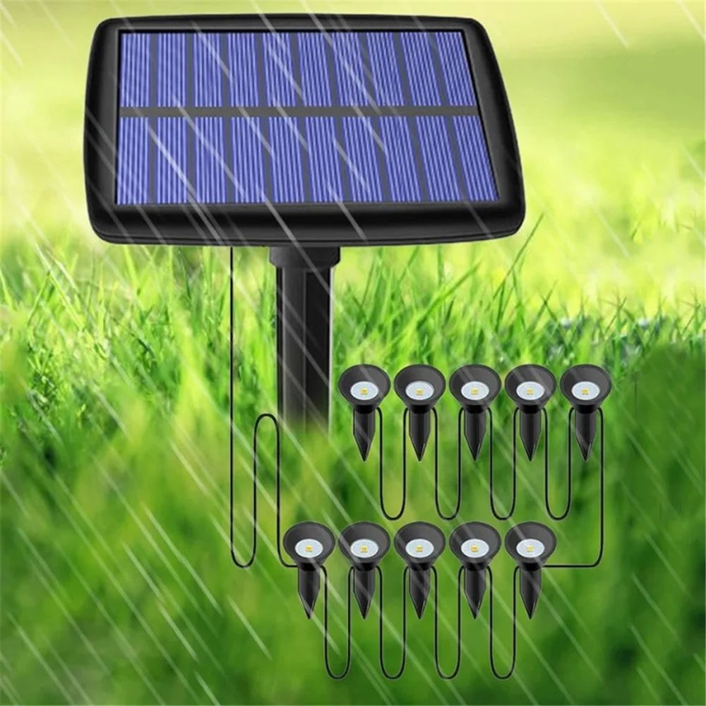 Solar Ground Light Outdoor Lawn Lamp for Garden Walkway Terrace Decoration - 10-LED - 7