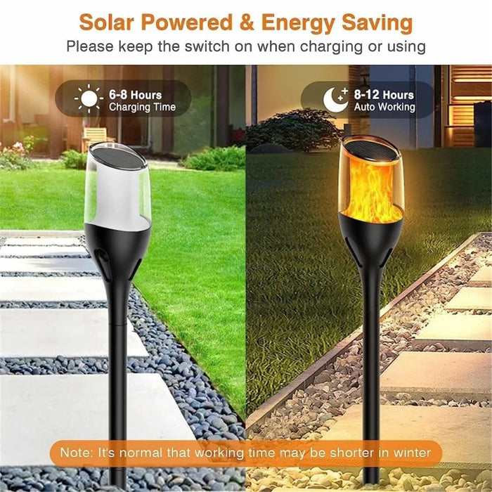 Solar Power Ground Flame Lamp IP65 Waterproof Garden Lawn Landscape LED Light - 2