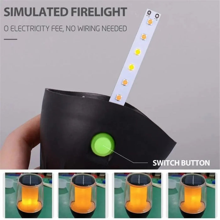 Solar Power Ground Flame Lamp IP65 Waterproof Garden Lawn Landscape LED Light - 3