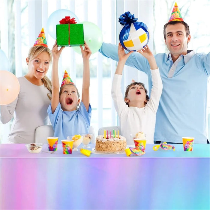 Iridescent Tablecloth Birthday Party Table Cloth Plastic Disposable Table Cover - 137x183cm - 7