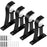 4Pcs Aluminum Alloy Curtain Single Rod Bracket Roman Rod Base Support Rack - Black - 1
