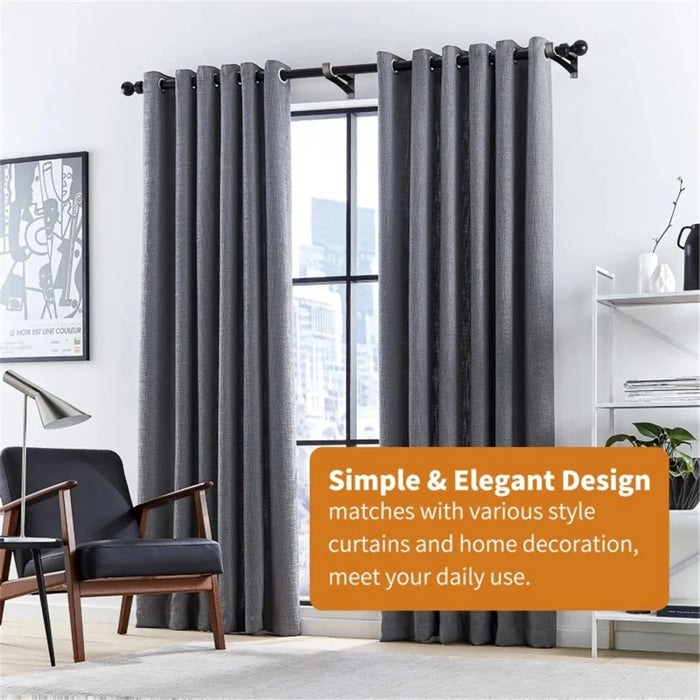 4Pcs Aluminum Alloy Curtain Single Rod Bracket Roman Rod Base Support Rack - Black - 3