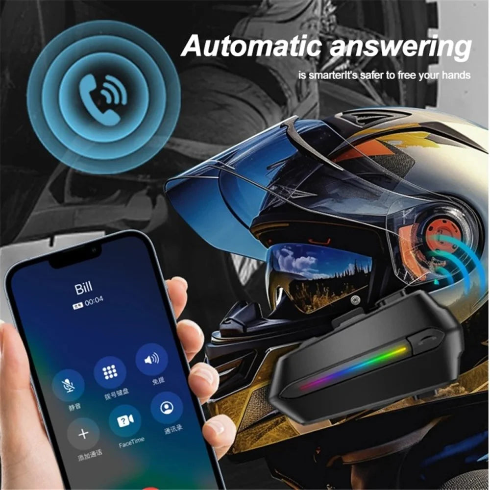 C5S Motorcycle Helmet Bluetooth-compatible Headset Noise Reduction Waterproof Motorbike Rider Headphone - Soft Microphone - 4
