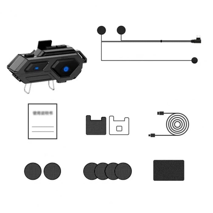 C8 LED Light Motorcycle Helmet Bluetooth-compatible 5.4 Headset Waterproof Noise Reduction Automatic Answering Rider Headset - Soft Microphone - 1