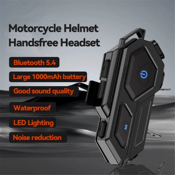 C8 LED Light Motorcycle Helmet Bluetooth-compatible 5.4 Headset Waterproof Noise Reduction Automatic Answering Rider Headset - Soft Microphone - 2