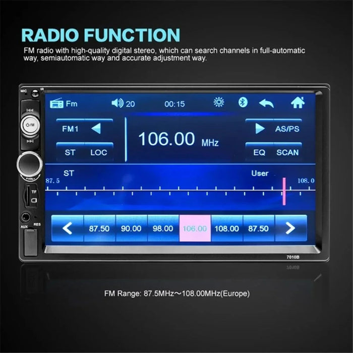 F7023C 2 Din 7 Inch Touch Screen Car Player FM Radio Bluetooth-compatible Stereo Auto MP5 Player - Carplay - 5