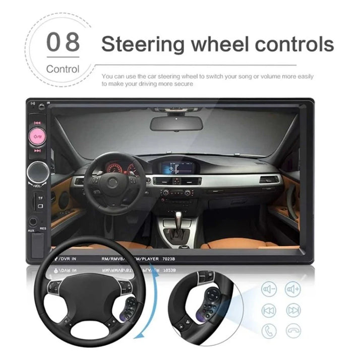 F7023C 2 Din 7 Inch Touch Screen Car Player FM Radio Bluetooth-compatible Stereo Auto MP5 Player - Carplay - 6