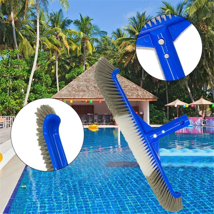 17.5-inch Pool Brush for Cleaning Pool Walls Nylon Bristles Curved Ends Pool Scrub Brush - 7
