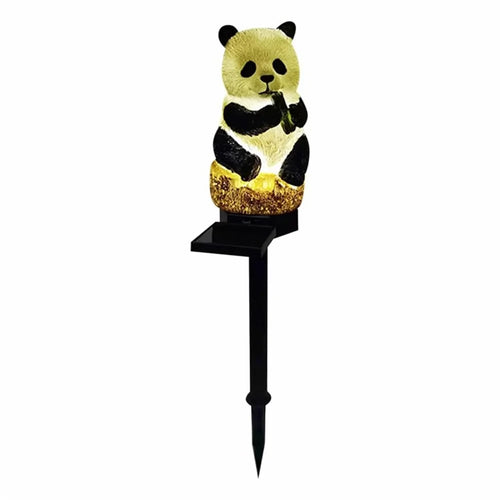 Solar Garden Light Creative Panda Resin Outdoor Statue Light Waterproof Garden Landscape Decoration - 1