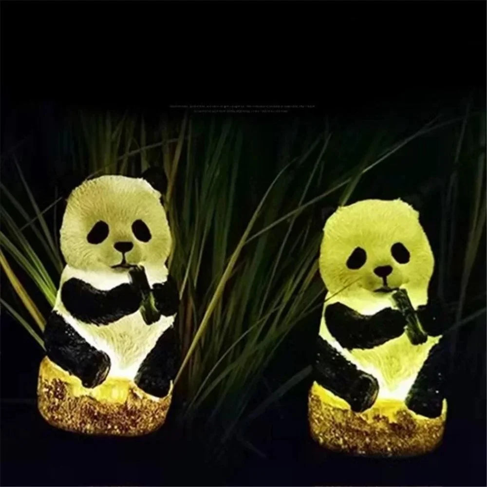 Solar Garden Light Creative Panda Resin Outdoor Statue Light Waterproof Garden Landscape Decoration - 7