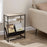 DULCII Metal Frame Wooden Magazine Organizer Table with Fabric Pocket for Home Office, 40 x 16.7 x 55cm - Oak - 3