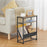 DULCII Metal Frame Wooden Magazine Organizer Table with Fabric Pocket for Home Office, 40 x 16.7 x 55cm - Oak - 7