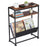 DULCII Metal Frame Wooden Magazine Organizer Table with Fabric Pocket for Home Office, 40 x 16.7 x 55cm - Cherry - 1
