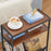 DULCII Metal Frame Wooden Magazine Organizer Table with Fabric Pocket for Home Office, 40 x 16.7 x 55cm - Cherry - 6