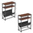 DULCII Metal Frame Wooden Magazine Organizer Table with Fabric Pocket for Home Office, 40 x 16.7 x 55cm - Cherry - 7
