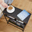 DULCII Metal Frame Wooden Magazine Organizer Table with Fabric Pocket for Home Office, 40 x 16.7 x 55cm - Black Dark Walnut - 4