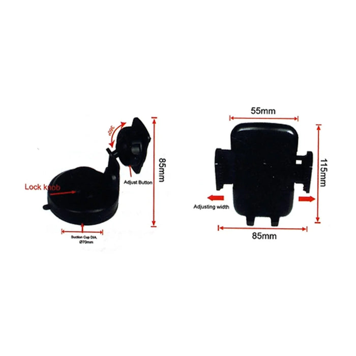 Universal Car Windshield Mount Holder for Mobile Phones GPS MP3, Length: 55mm~85mm - 5