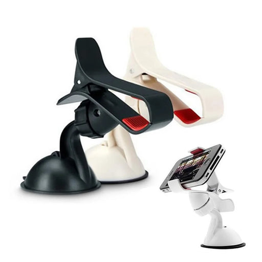 Black 360 Rotary Car Clamp Mount Phone Holder for iPhone Samsung Sony LG GPS PDA Etc, Max Width: 9.5cm - 2