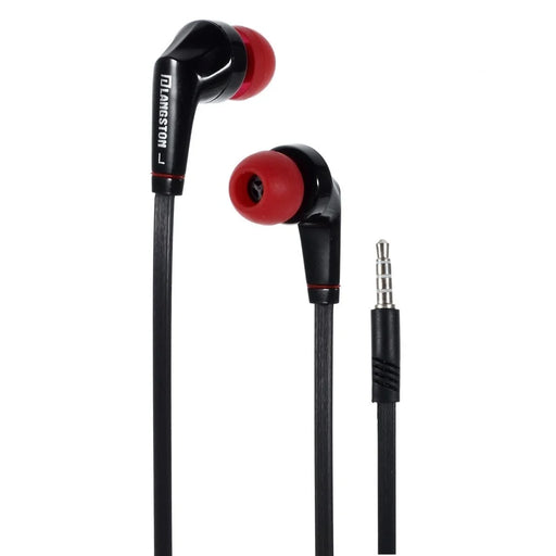 LANGSDOM JD88 3.5mm Flat Cable In-ear Stereo Earphone w /  Mic for iPhone Samsung HTC - Black - 1