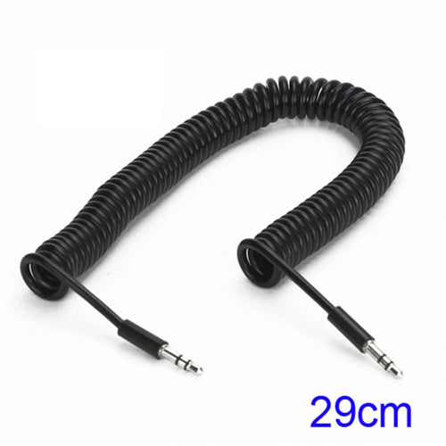 3.5mm Car Stereo Audio Aux Coil Cord Cable for iPhone iPod MP3 MP4, Length: 29CM - 1
