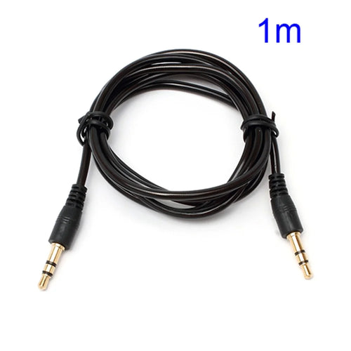 1M 3.5mm Male to 3.5mm Male Transparent Stereo Audio Cable for iPhone MP3 MP4 - Black - 1
