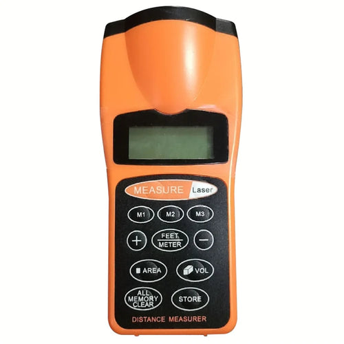 Ultrasonic Distance Measurer Laser Point Distance Measuring Tool for Realtor Builders - Yellow - 1