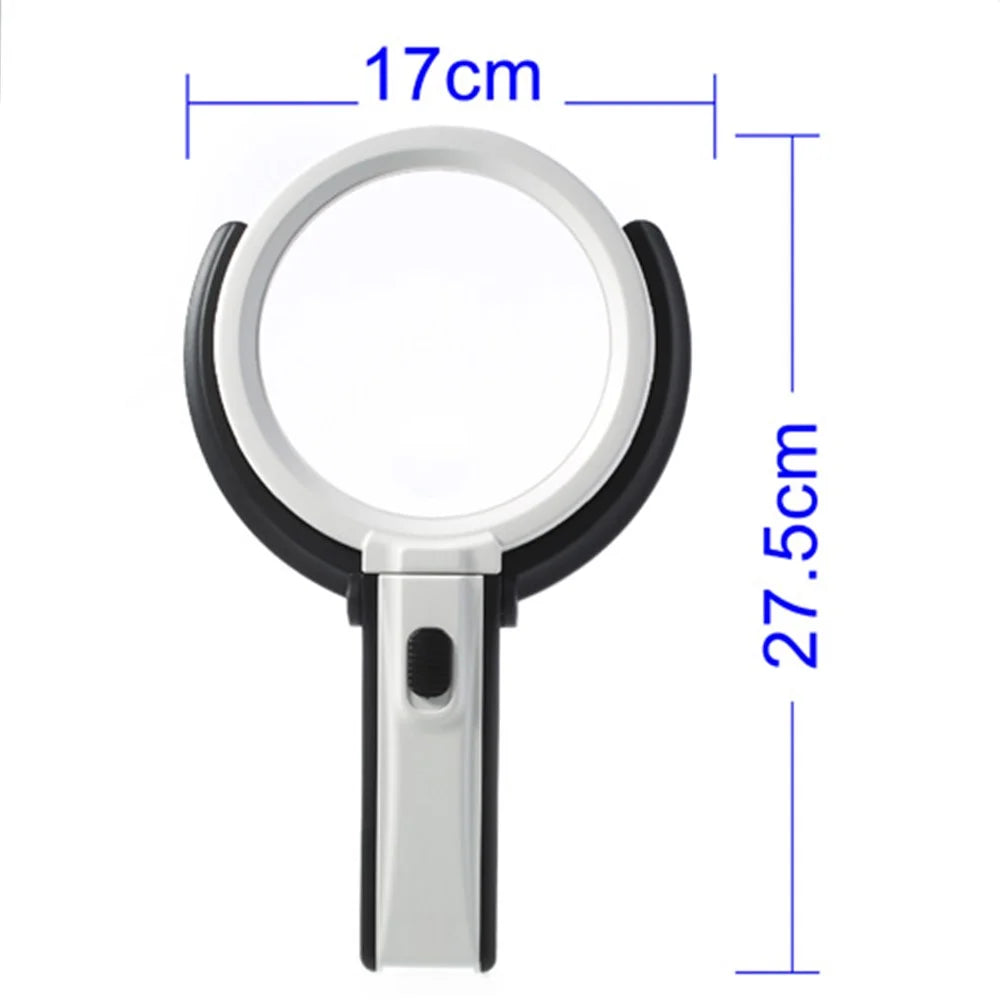 2 x 120mm Foldable Desk-type Handheld 10 LED Lighted Lamp Magnifier - 3