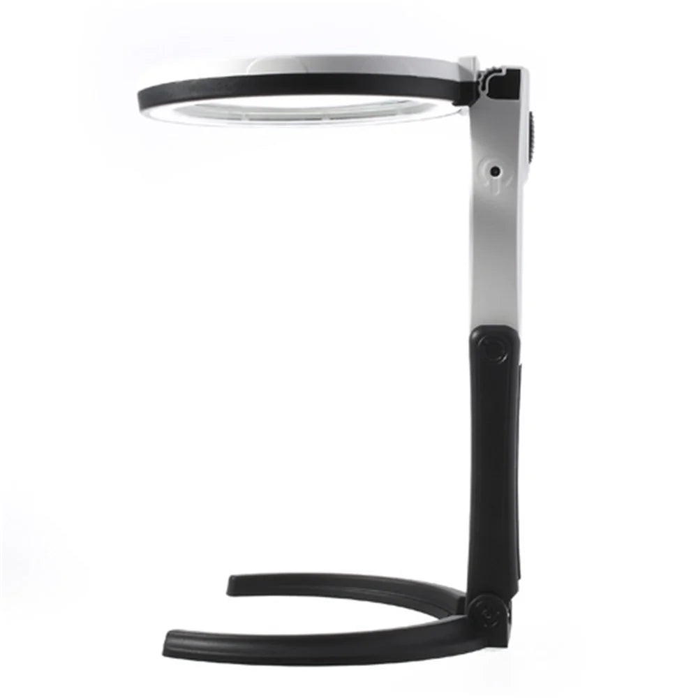 2 x 120mm Foldable Desk-type Handheld 10 LED Lighted Lamp Magnifier - 4