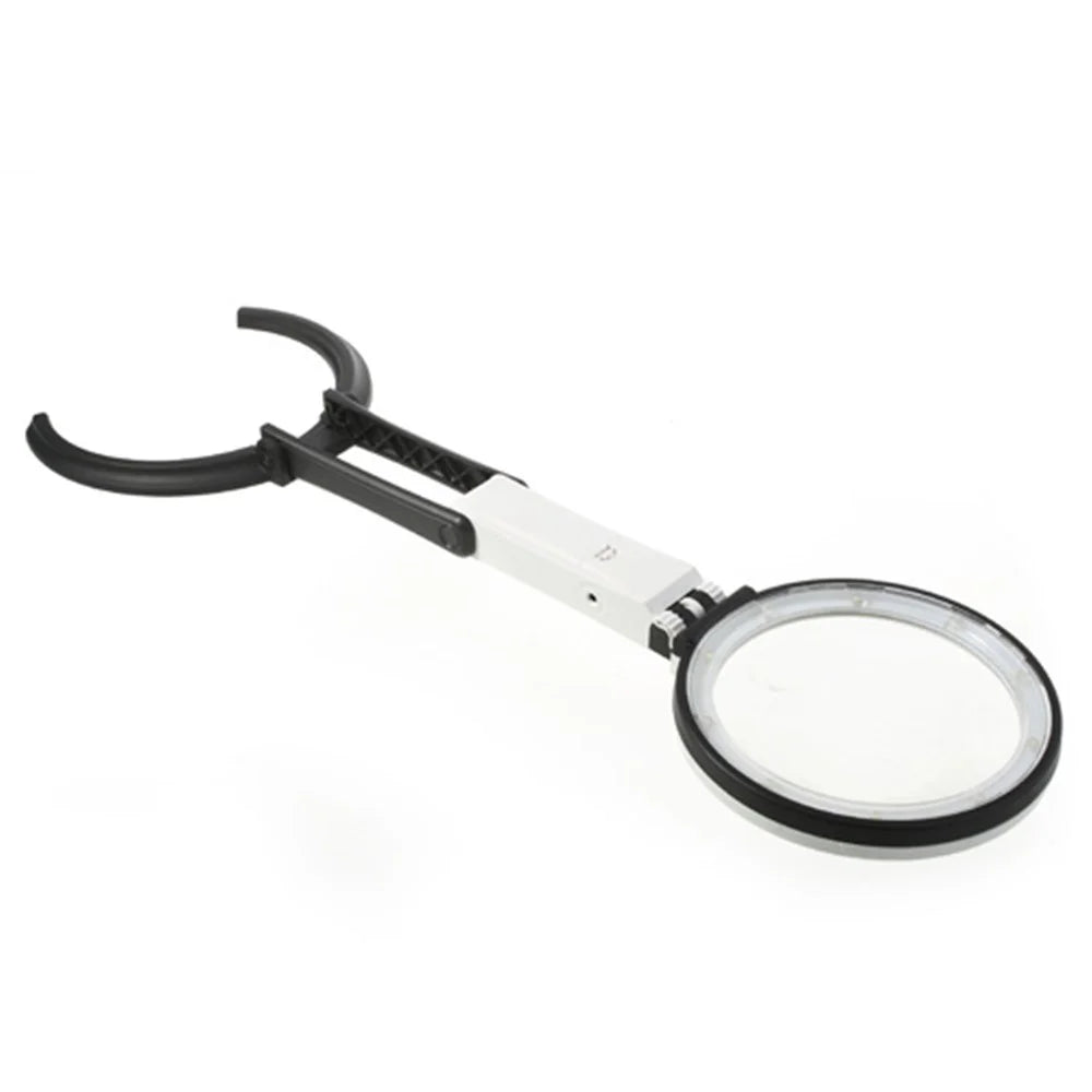 2 x 120mm Foldable Desk-type Handheld 10 LED Lighted Lamp Magnifier - 5