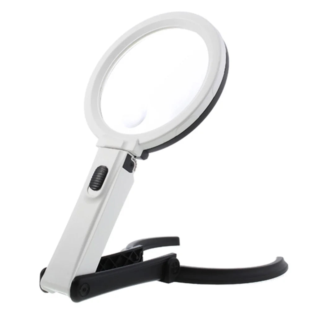 2 x 120mm Foldable Desk-type Handheld 10 LED Lighted Lamp Magnifier - 7