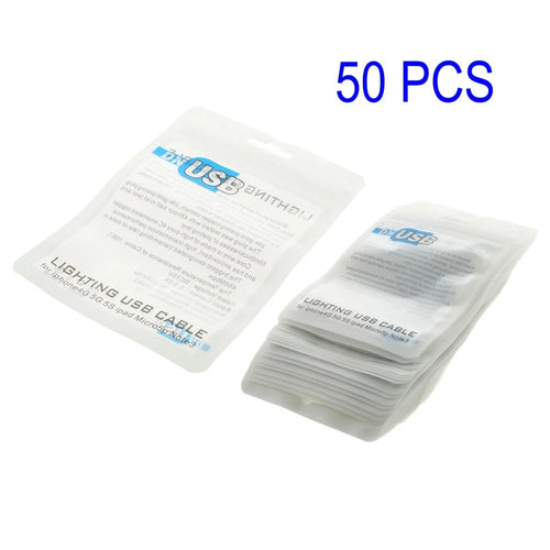 50Pcs/Lot Waterproof Plastic Package Bags for USB Cable, Size: 12 x 9.5cm - 1