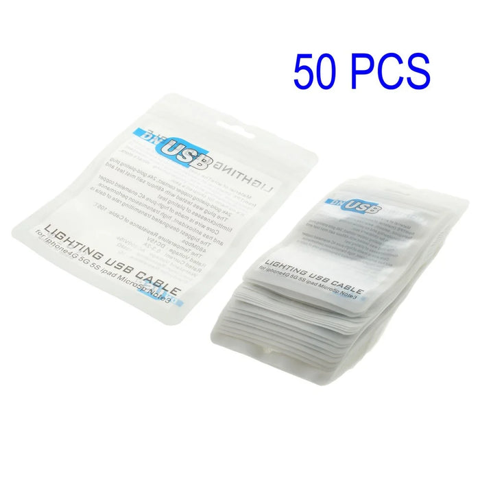 50Pcs/Lot Waterproof Plastic Package Bags for USB Cable, Size: 12 x 9.5cm - 1
