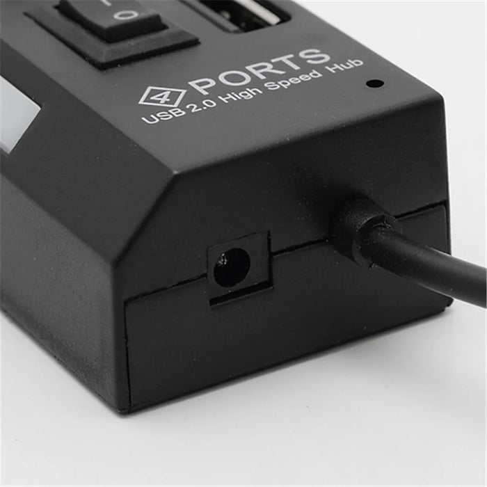 4 Port Hi-Speed USB 2.0 HUB ON/OFF Switch for Laptop PC - Black - 3