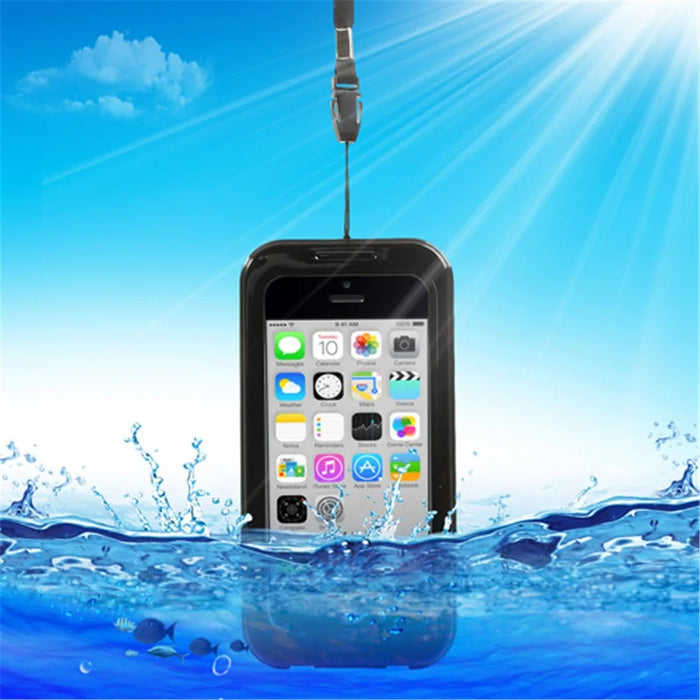 Premium IP68 Waterproof Protector Case for iPhone 4s 4 + Neck Strap - Black - 1
