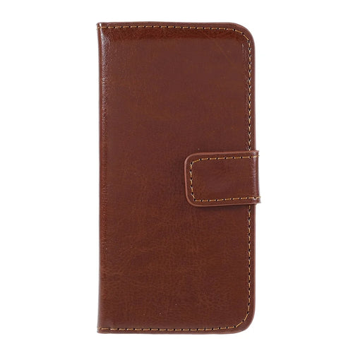 Brown for iPhone SE 5s 5 Crazy Horse Wallet Leather Case w/ Stand - 1
