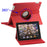 360 Degree Rotating Litchi Surface Leather Case Cover with Stand for iPad 2 / 3 / 4 - Red - 1