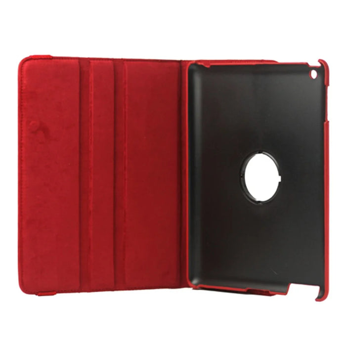 360 Degree Rotating Litchi Surface Leather Case Cover with Stand for iPad 2 / 3 / 4 - Red - 5